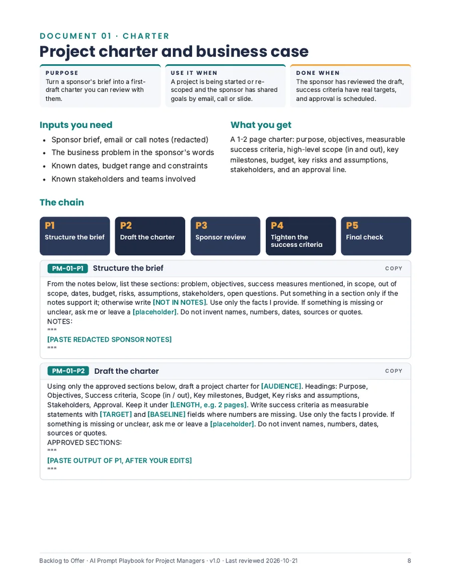 Document 01: the charter prompt chain
