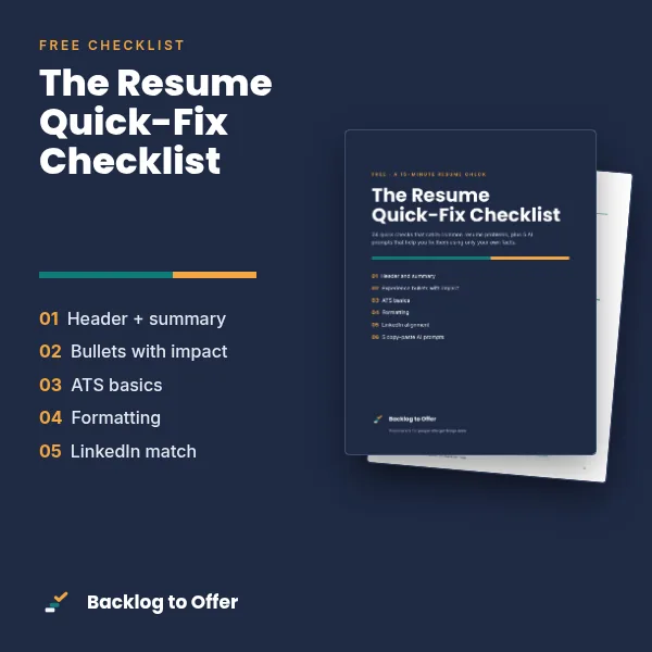The free Resume Quick-Fix Checklist