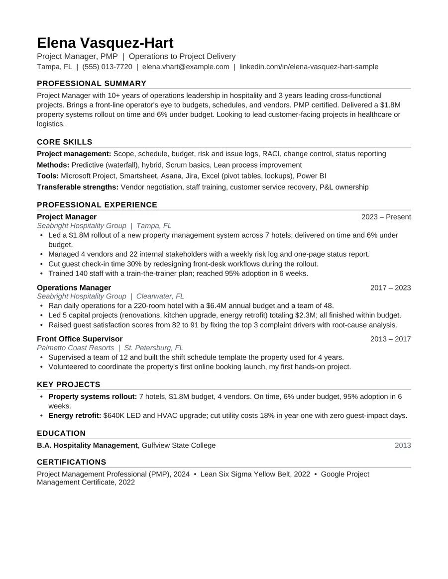 Page 1: the resume (sample)